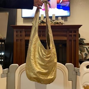 Cleobella gold metallic tote